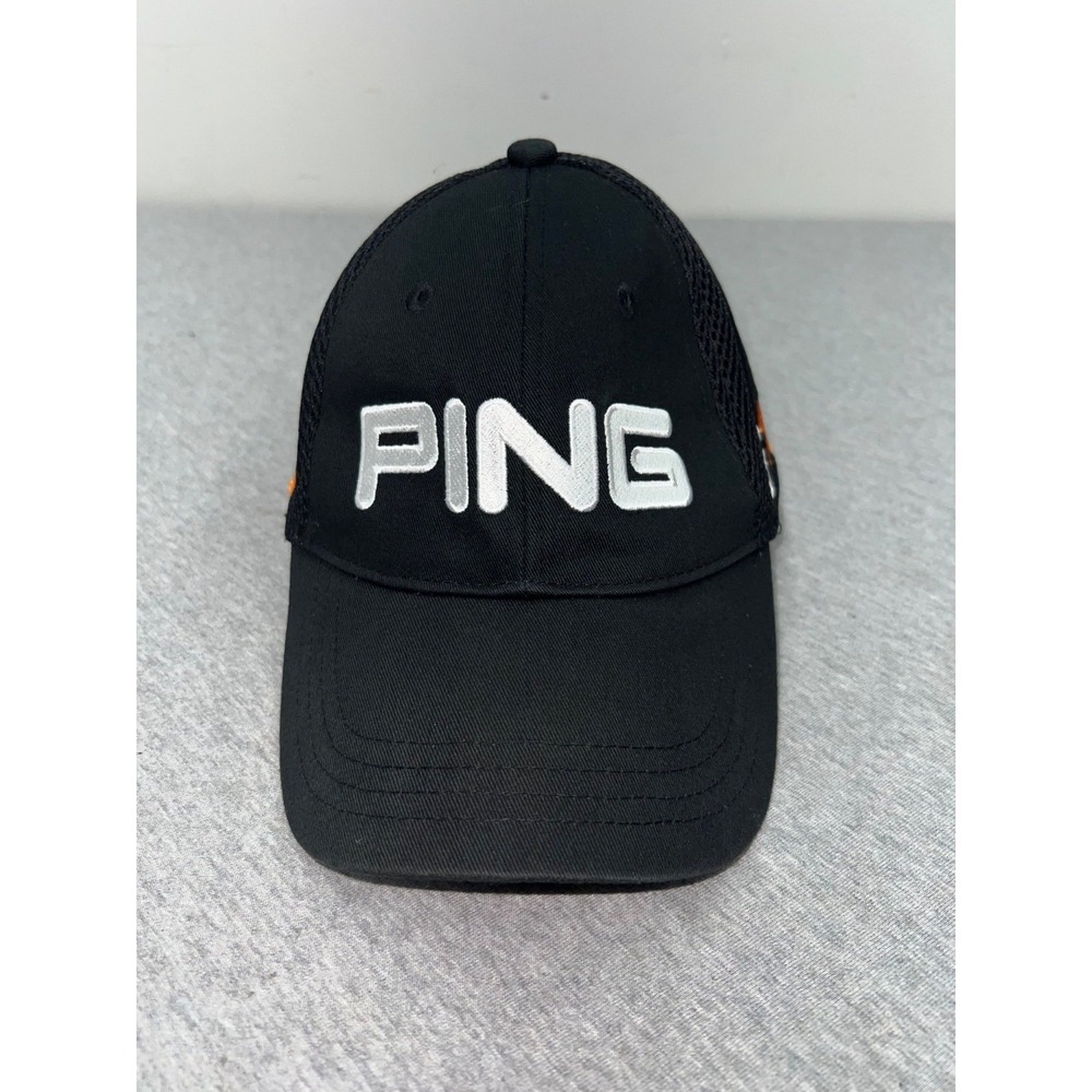 Ping G10 Black Mesh Fitted Golf Hat Embroidered Logo L/XL Made In China